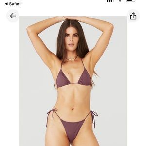 Alo x Tropic of C Praia bikini Top and Bottom - Raisin